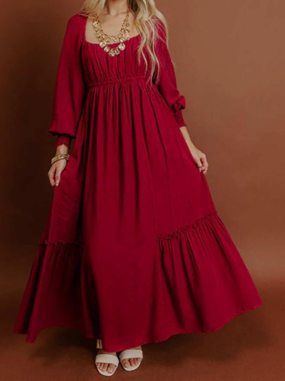 Midi Dress Red/Wine Large